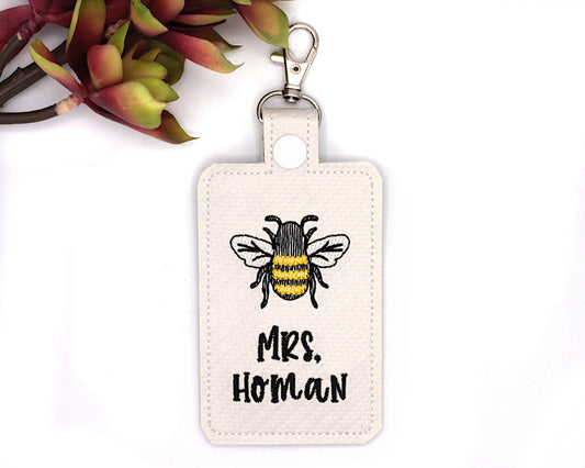 Personalized Bee Vertical Badge ID Card Holder