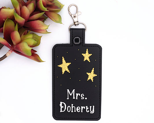 Personalized Stars Vertical Badge ID Card Holder