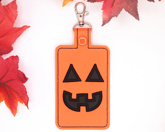 Jack-O-Lantern Halloween Badge ID Card Holder