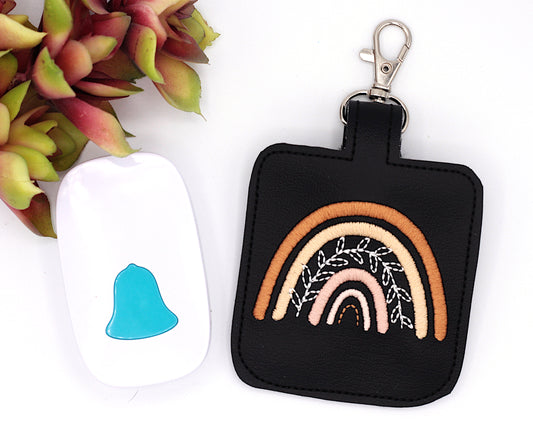 Neutral Boho Rainbow With Leaves Classroom Doorbell Holder
