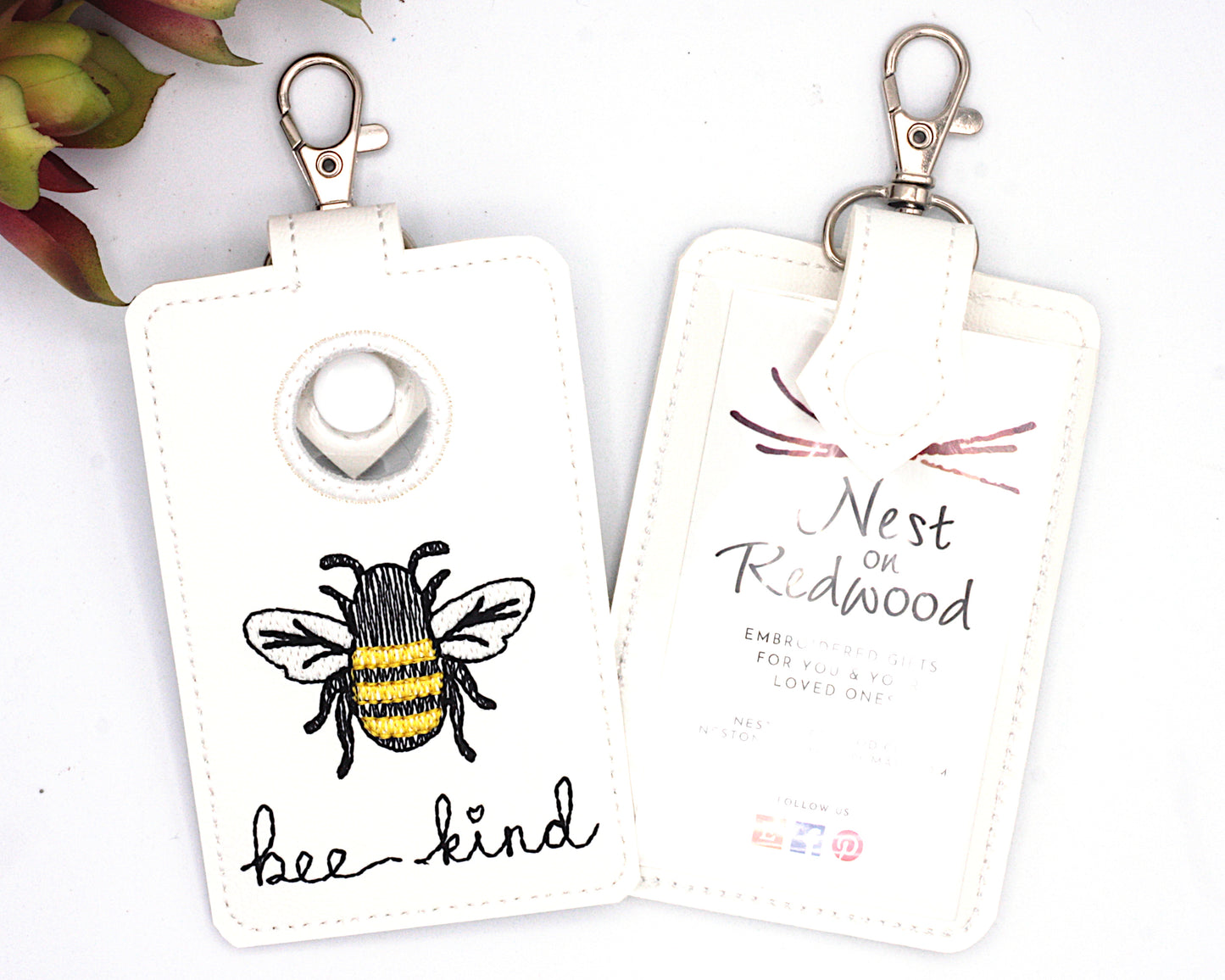 Bee Kind Vertical Alarm Badge ID Card Holder