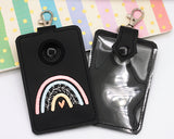 Boho Rainbow with Leaves Pink & Blue Vertical Alarm Badge ID Card Holder