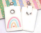 Boho Rainbow Pink & Blue Vertical Alarm Badge ID Card Holder
