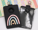 Boho Rainbow Pink & Blue Vertical Alarm Badge ID Card Holder