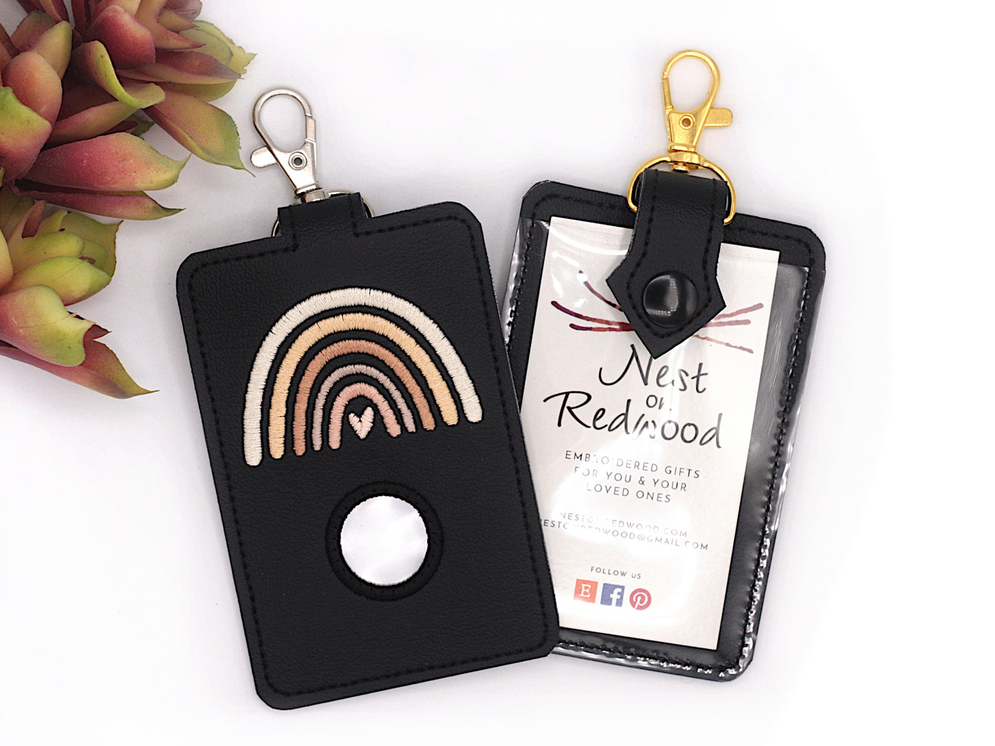 Neutral Rainbow Vertical Alarm Badge ID Card Holder