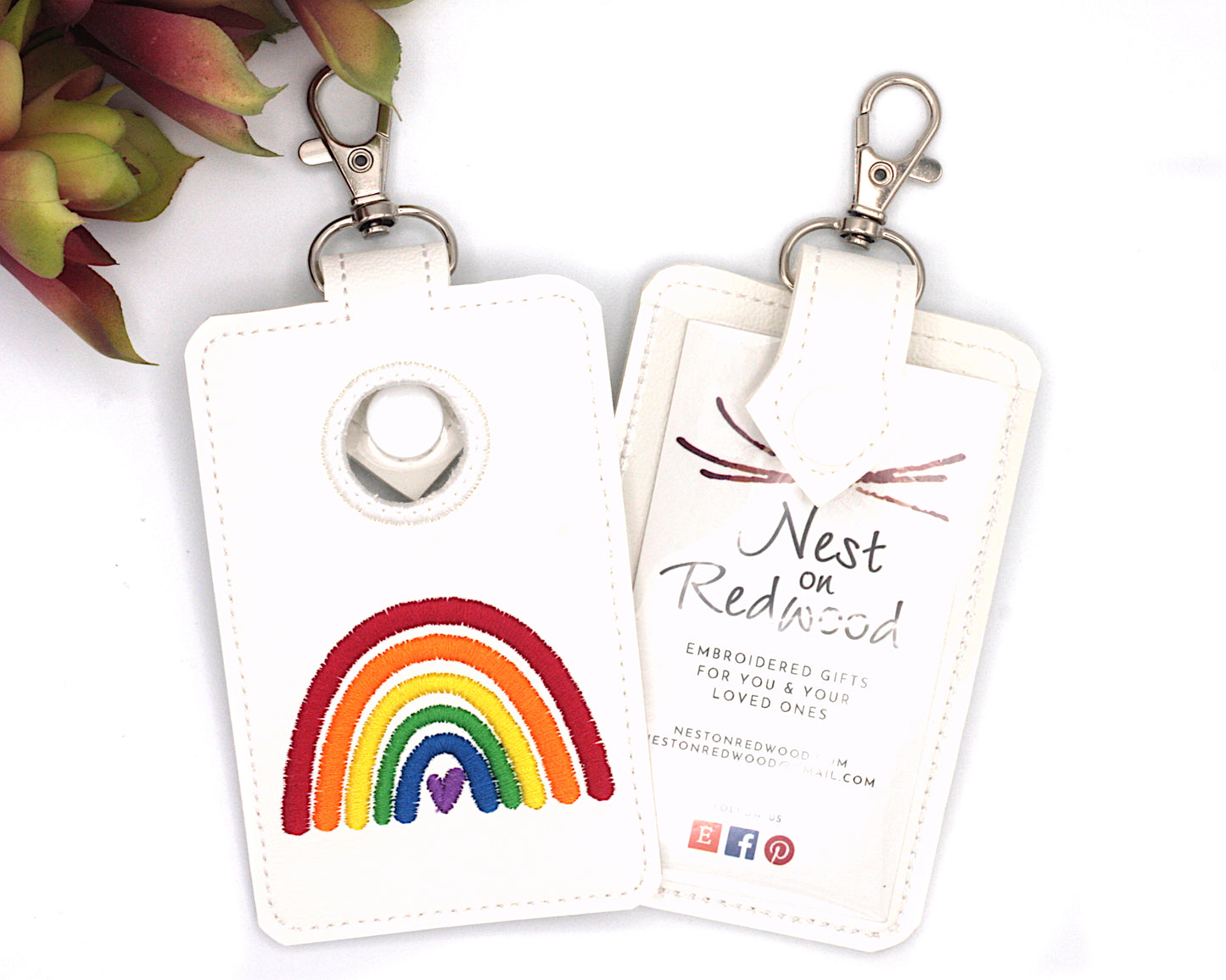 Bright Rainbow Vertical Alarm Badge ID Card Holder