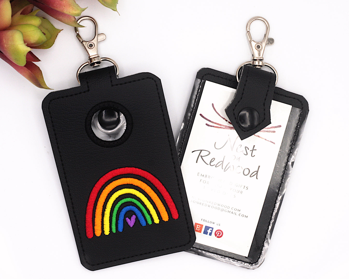 Bright Rainbow Vertical Alarm Badge ID Card Holder