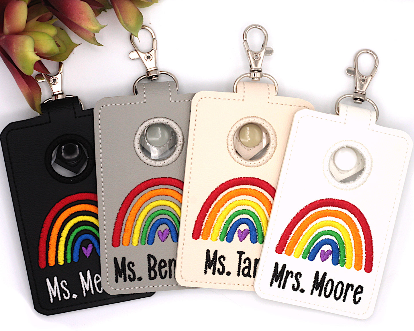 Personalized Bright Rainbow Vertical Alarm Badge ID Card Holder