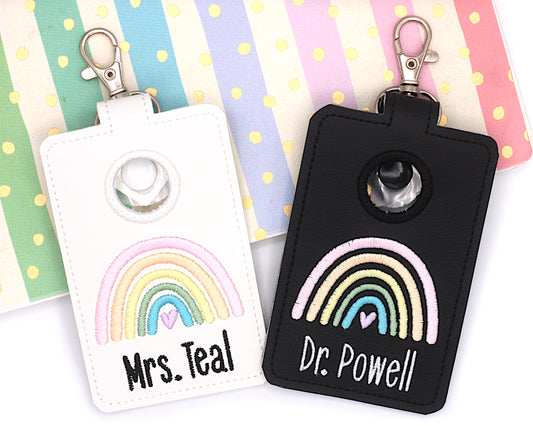 Personalized Pastel Rainbow Vertical Alarm Badge ID Card Holder
