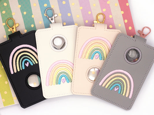 Pastel Rainbow Vertical Alarm Badge ID Card Holder