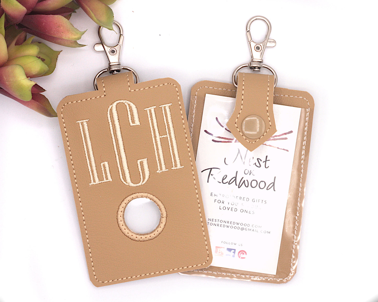 Personalized Monogram Alarm Badge ID Card Holder