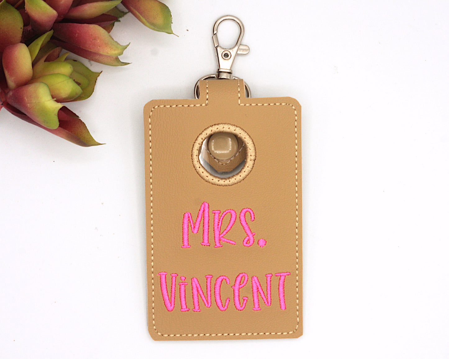 Personalized Name Alarm Badge ID Card Holder