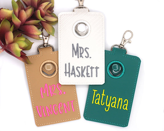 Personalized Name Alarm Badge ID Card Holder