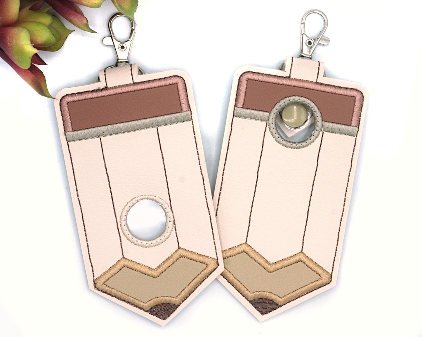Neutral Pencil Vertical Alarm Badge ID Card Holder