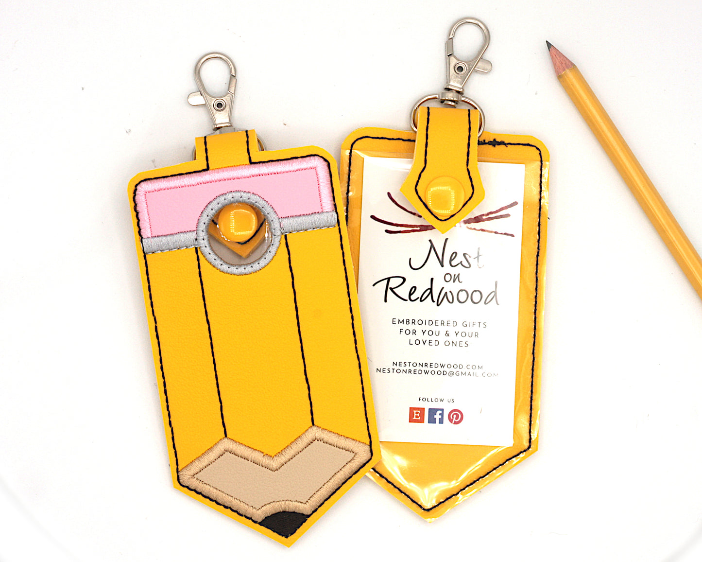 Pencil Vertical Alarm Badge ID Card Holder