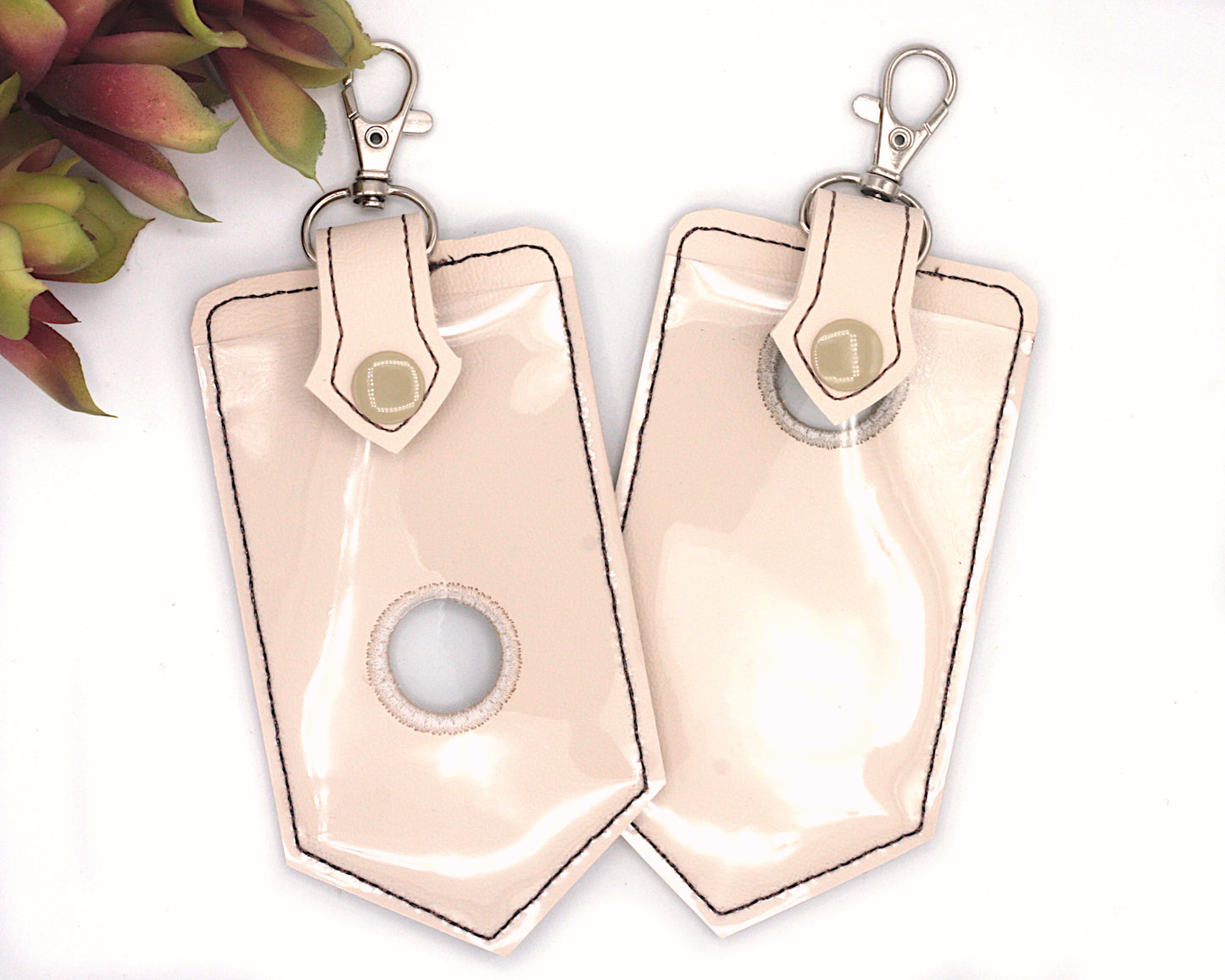 Neutral Pencil Vertical Alarm Badge ID Card Holder