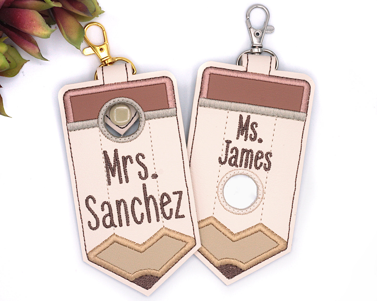 Personalized Neutral Pencil Vertical Alarm Badge ID Card Holder