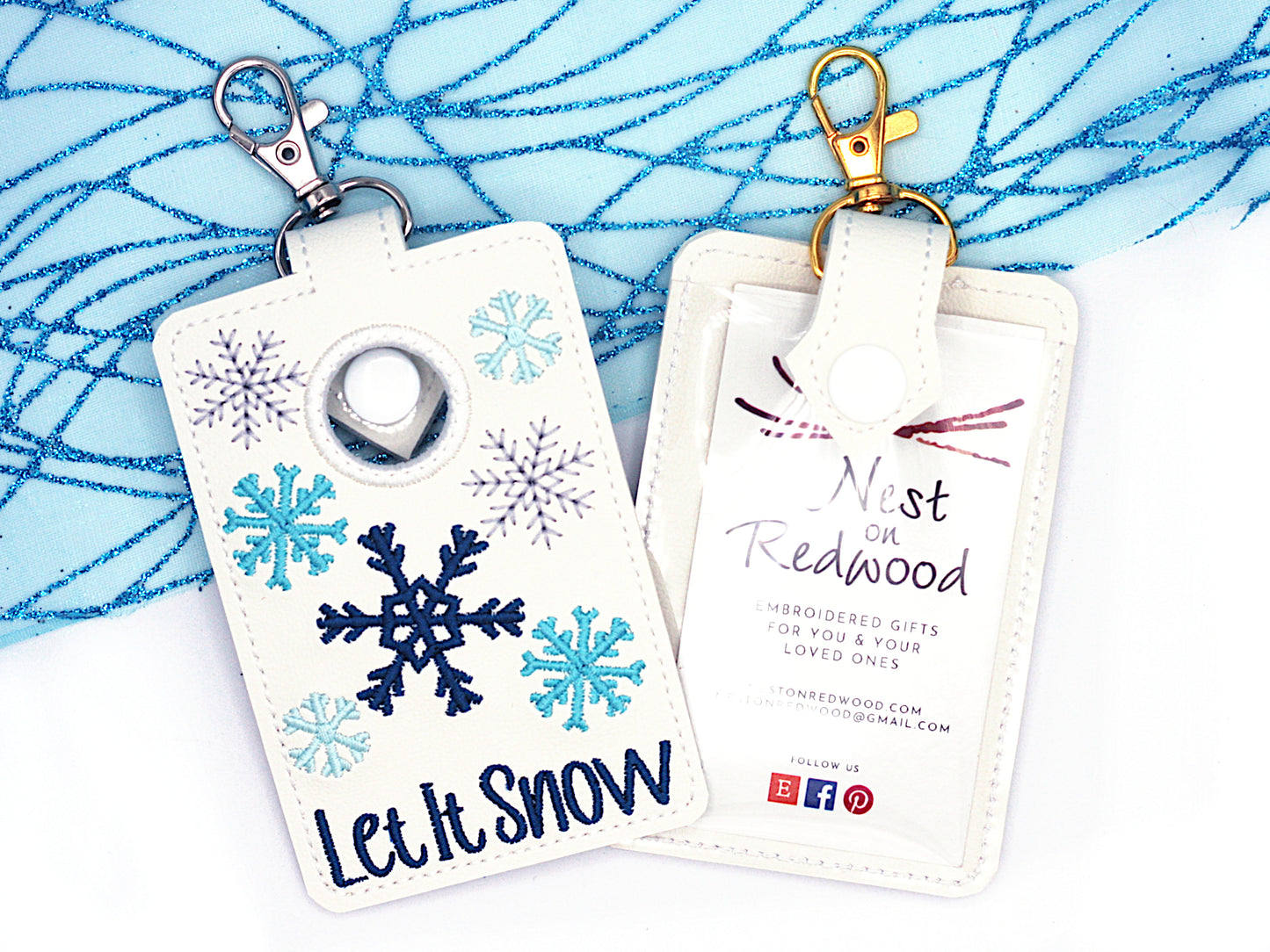 Snowflake Alarm Badge ID Card Holder