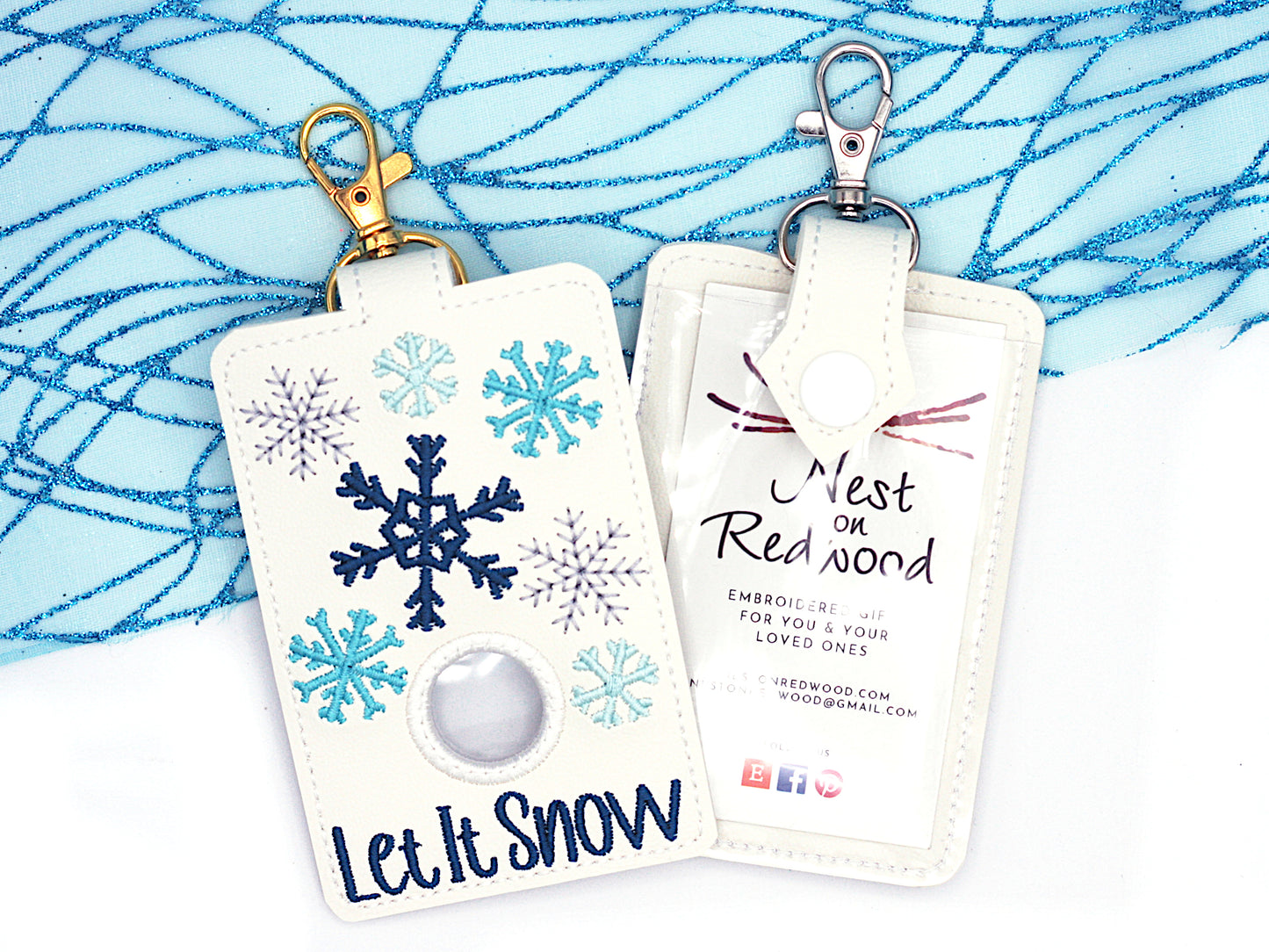 Snowflake Alarm Badge ID Card Holder