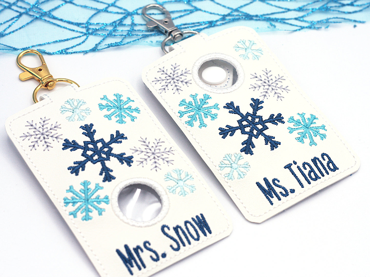 Personalized Snowflake Alarm Badge ID Card Holder