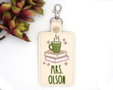 Personalized Books and Coffee Vertical Badge ID Card Holder