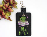Personalized Books and Coffee Vertical Badge ID Card Holder