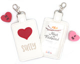 Personalized Heart Vertical Badge ID Card Holder