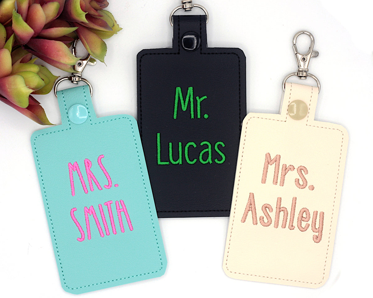 Custom Name Vertical Badge ID Card Holder