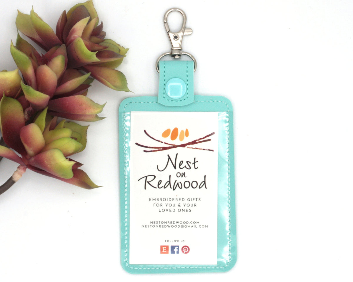 Custom Name Sideways Vertical Badge ID Card Holder