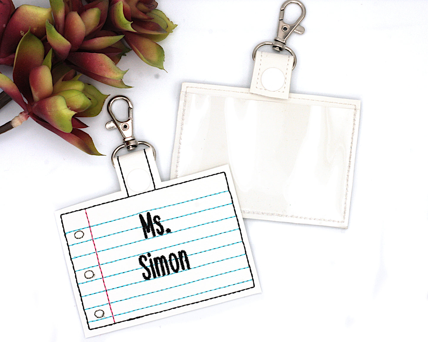Personalized Note Paper Horizontal Badge ID Card Holder