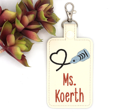 Personalized Sonographer Transducer Vertical Badge ID Card Holder
