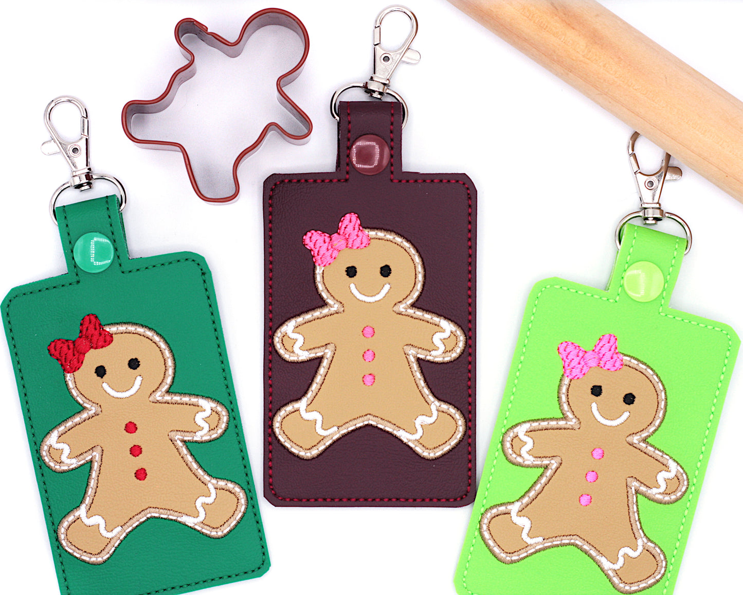 Gingerbread Boy & Girl Badge ID Card Holder