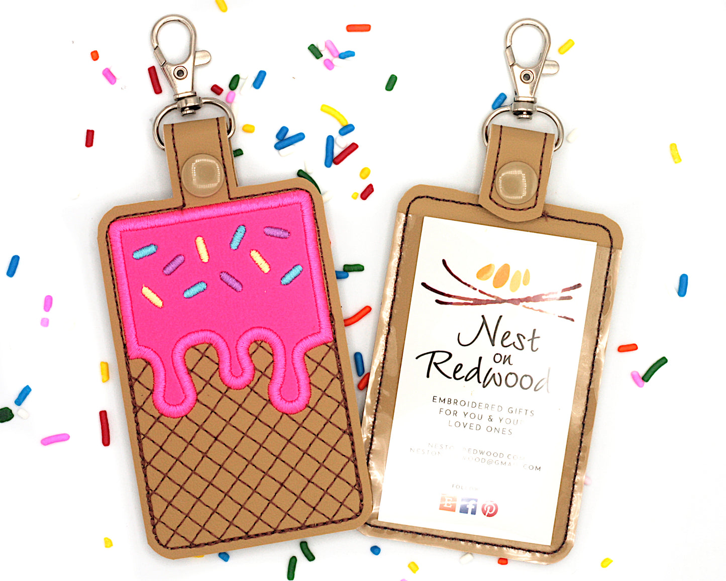 Ice Cream Vertical Badge ID Card Holder
