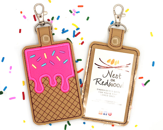 Ice Cream Vertical Badge ID Card Holder