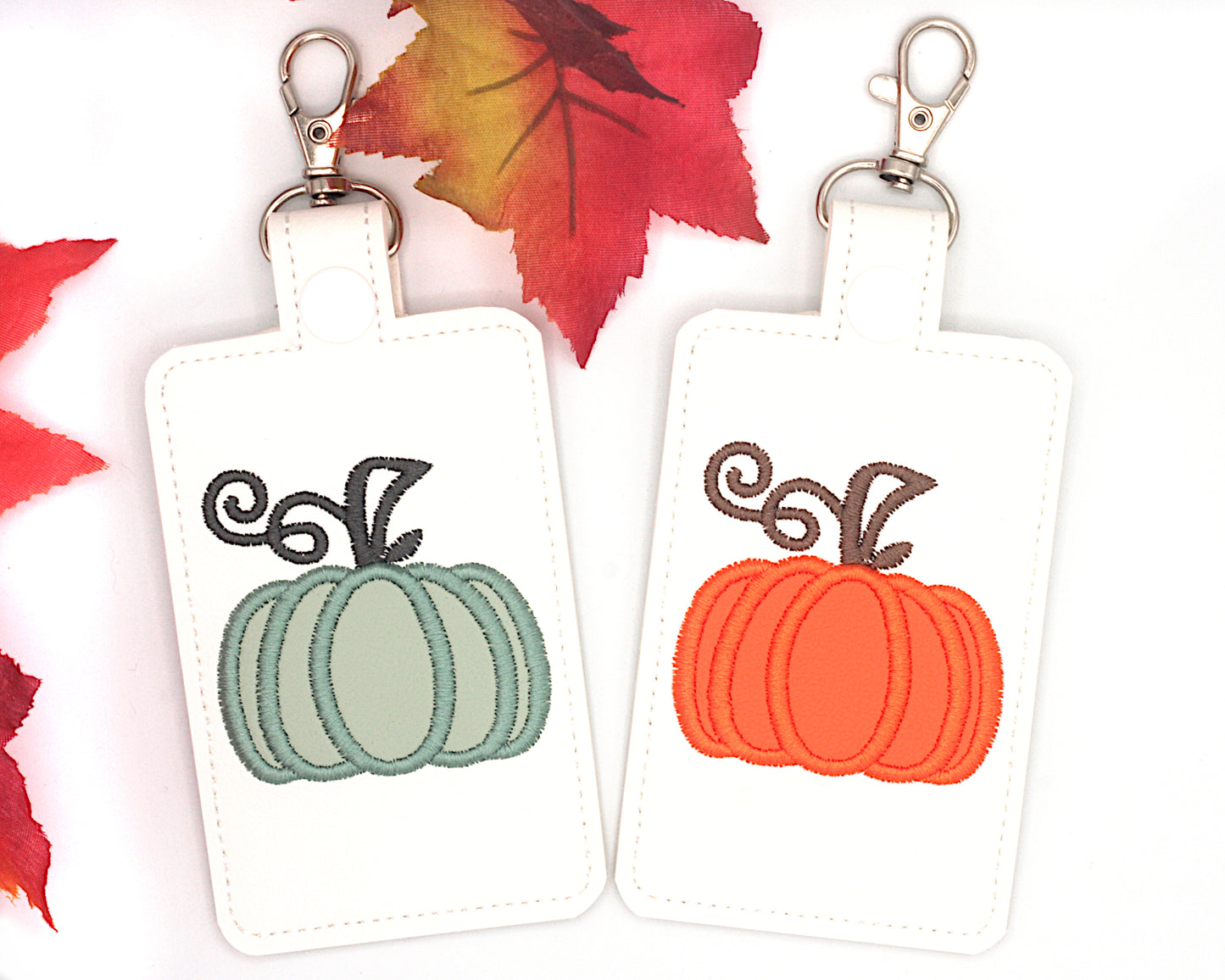 Pumpkin Vertical Badge ID Card Holder
