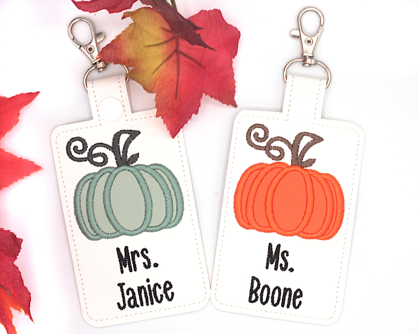 Personalized Pumpkin Badge ID Card Holder