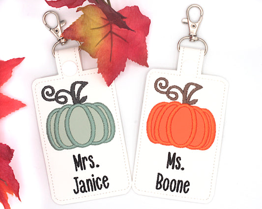 Personalized Pumpkin Badge ID Card Holder