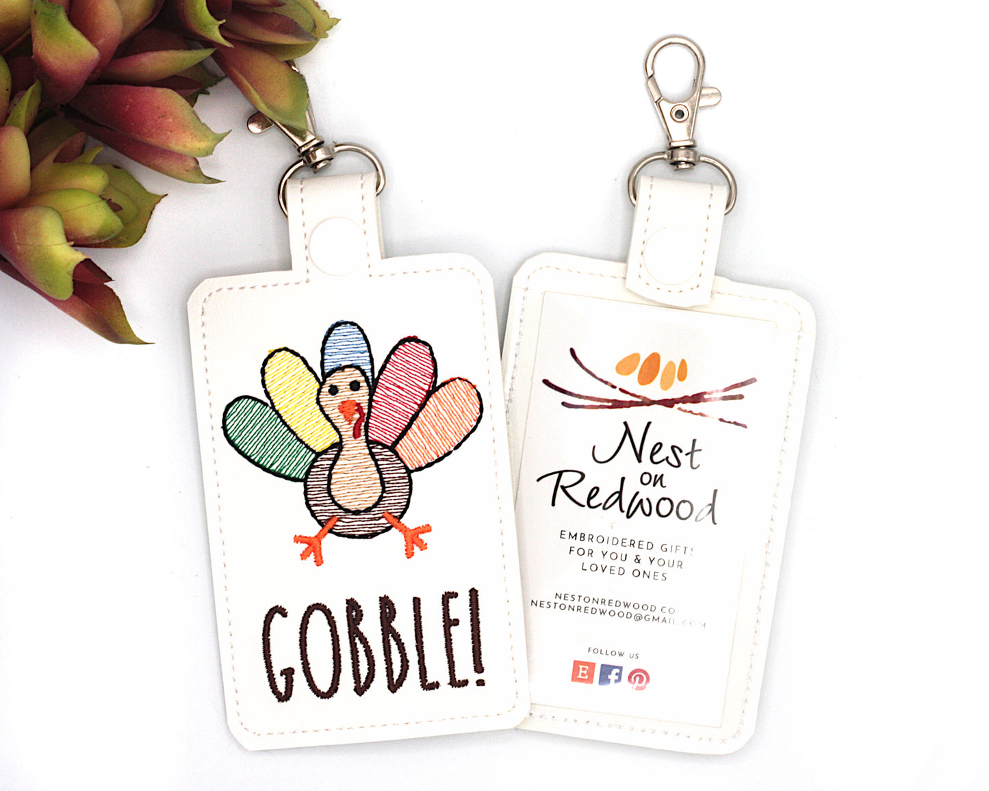 Turkey Gobble Vertical Badge ID Card Holder