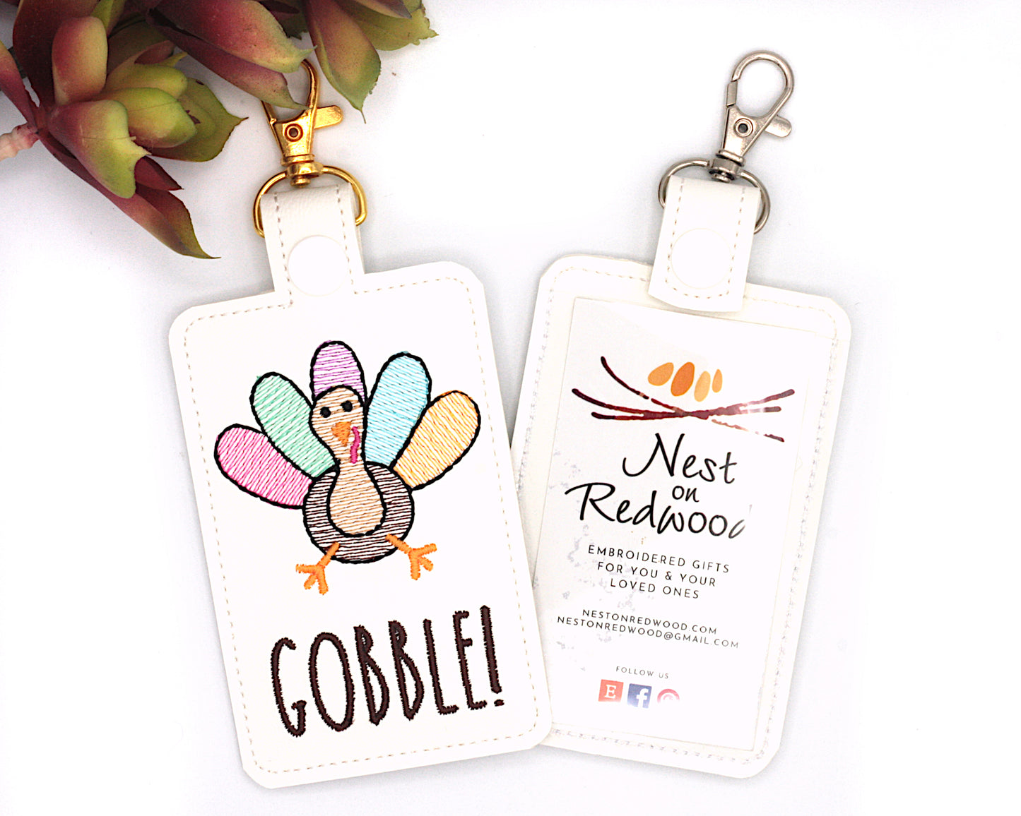 Turkey Gobble Vertical Badge ID Card Holder
