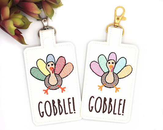 Turkey Gobble Vertical Badge ID Card Holder