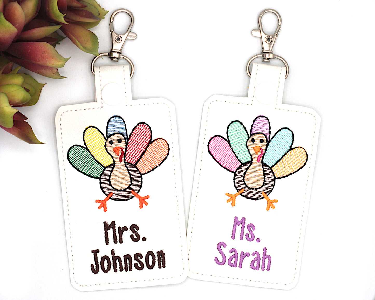 Personalized Turkey Vertical Badge ID Card Holder