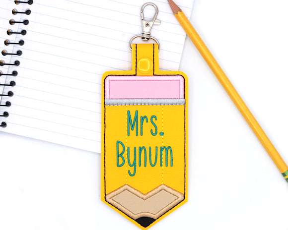Personalized Pencil Vertical Badge ID Card Holder