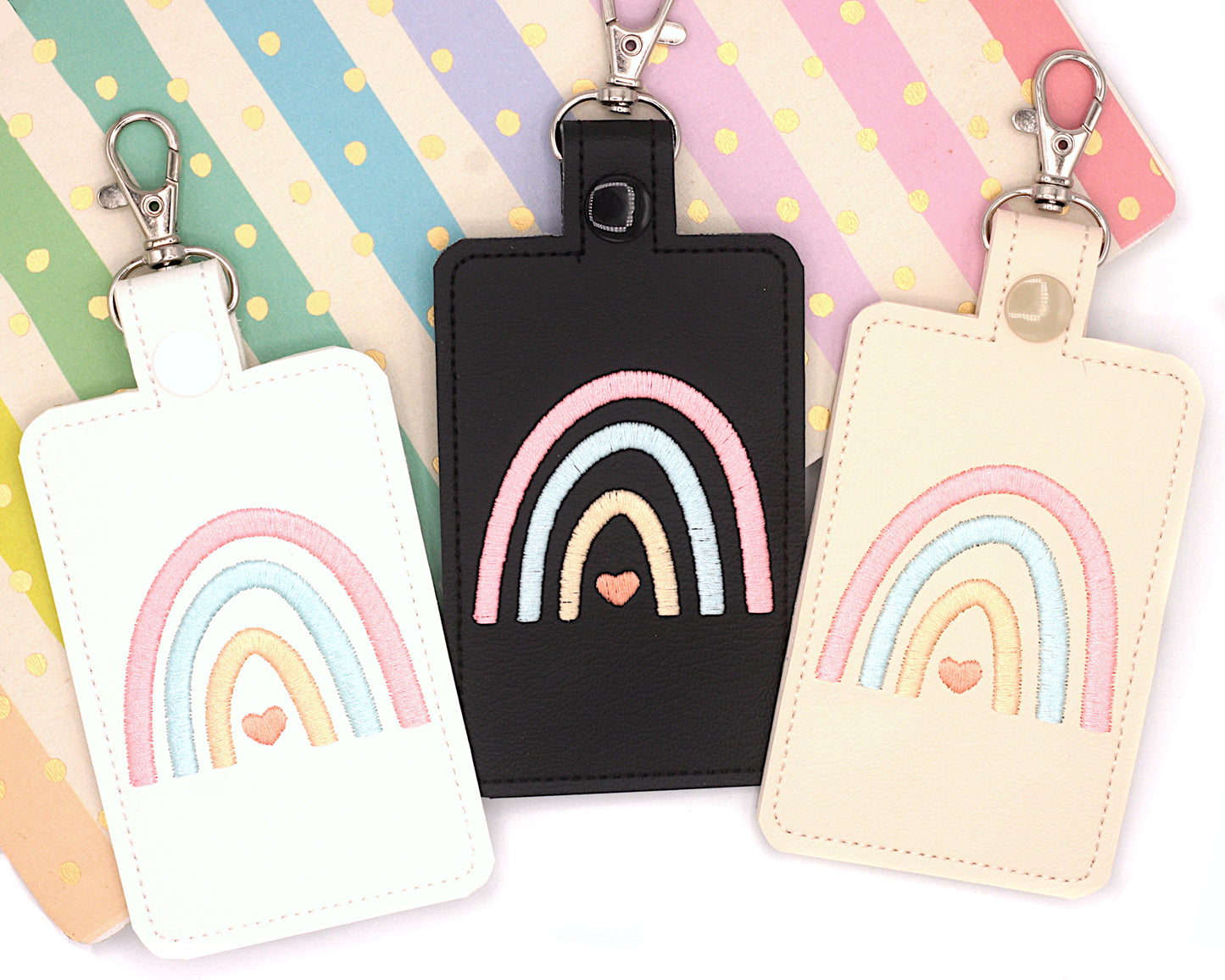 Boho Rainbow Vertical Badge ID Card Holder
