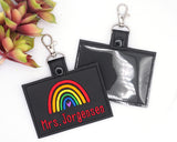 Personalized Bright Boho Rainbow Horizontal Badge ID Card Holder