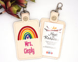 Personalized Primary Colored Rainbow ID Badge Holder
