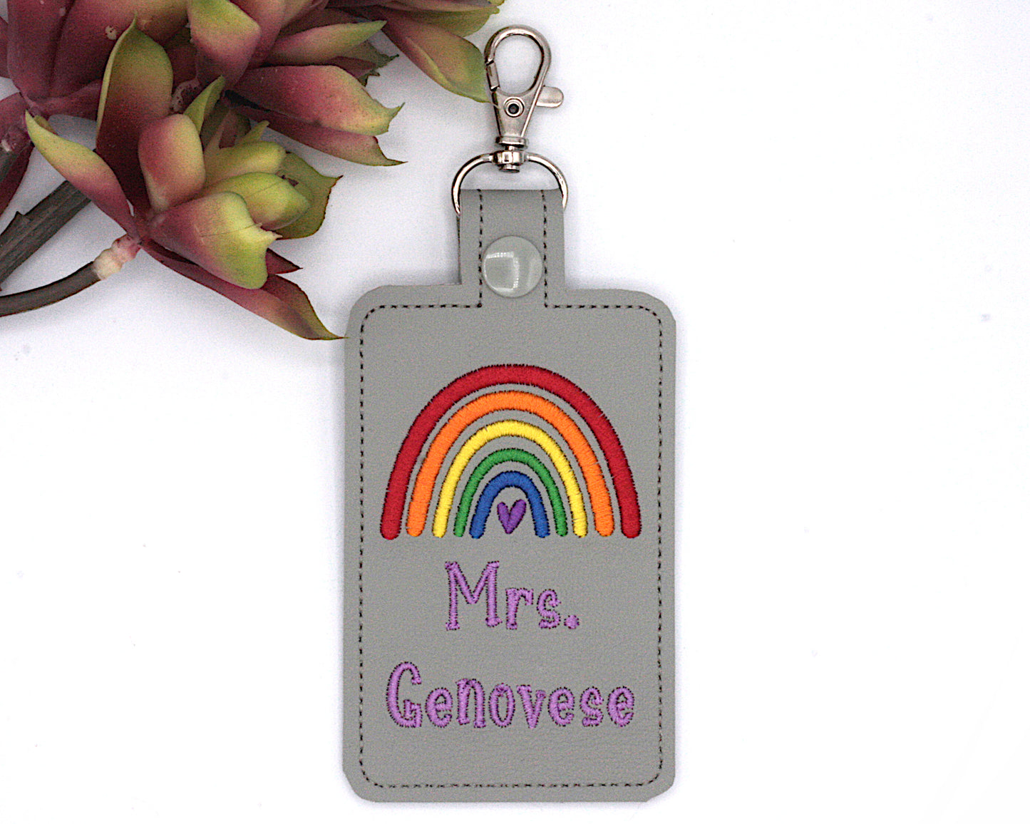 Personalized Primary Colored Rainbow ID Badge Holder
