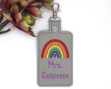 Personalized Primary Colored Rainbow ID Badge Holder