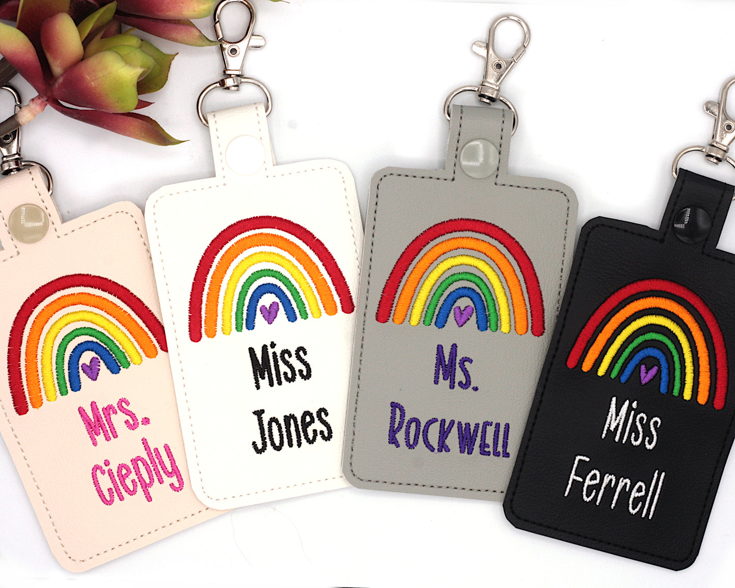 Personalized Primary Colored Rainbow ID Badge Holder