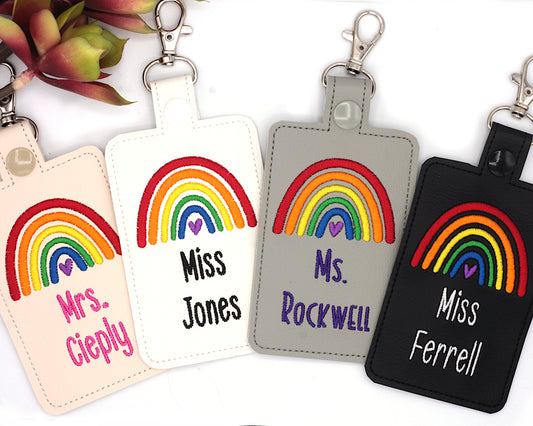 Personalized Primary Colored Rainbow ID Badge Holder