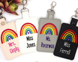 Personalized Primary Colored Rainbow ID Badge Holder